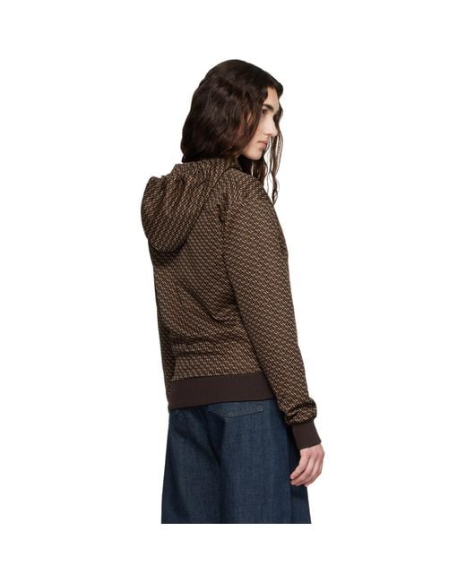 Wales Bonner Brown Modernist Jacquard Hooded Track Jacket