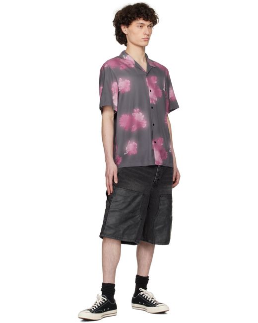 メンズ Ksubi グレー＆ピンク Cursed Resort 半袖シャツ Purple