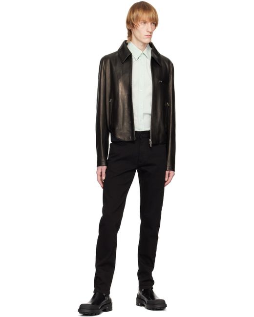 Alexander McQueen Black Zip-up Leather Jacket for men