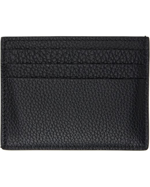 Tom Ford Black Grain Leather Classic Card Holder for men