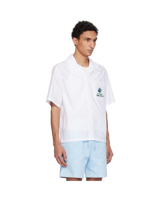 Casablanca White Embroidered Ss Shirt for men