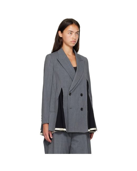 Undercover Gray Up2F1102 Slit Panel Blazer