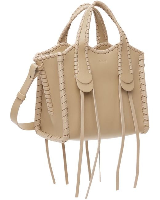 Chloé ブラウン スモール Mony トートバッグ Natural