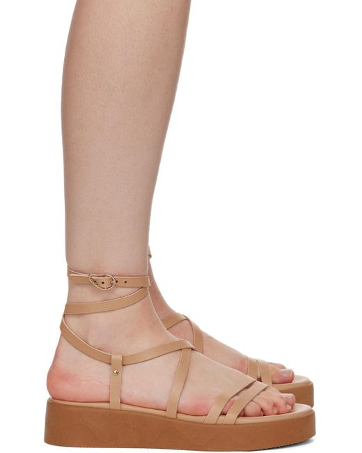 Ancient Greek Sandals Brown Beige Aristea Sandals