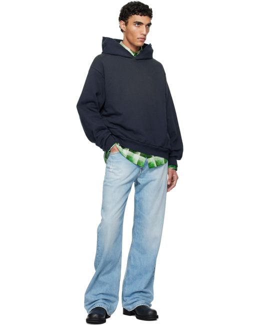 Acne Blue Logo Hoodie for men