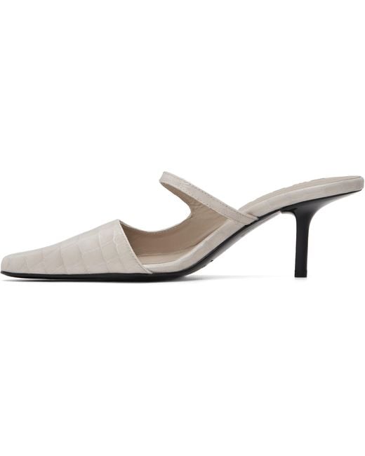 By Far White Serena Closed Toe Heels