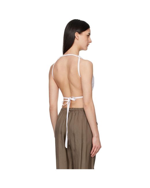 Rohe White Open Back Crushed Cotton Top