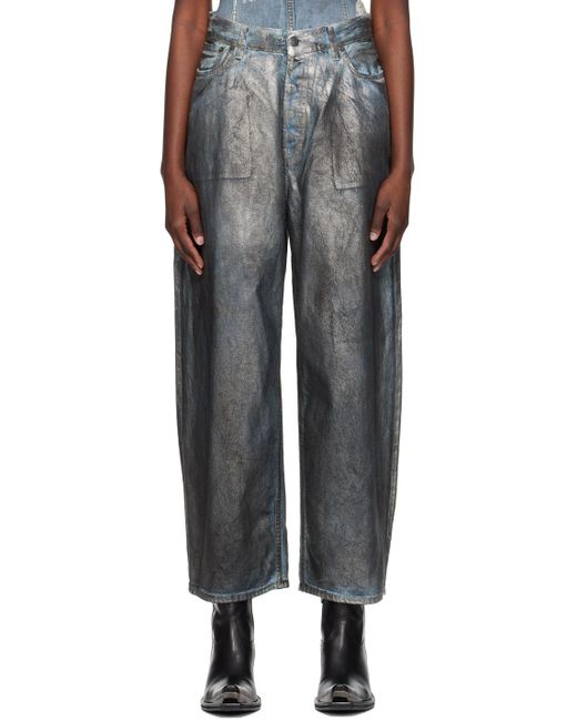 Acne Black Silver Super baggy-fit Jeans