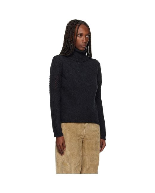 Our Legacy Black Cage Rollneck Turtleneck