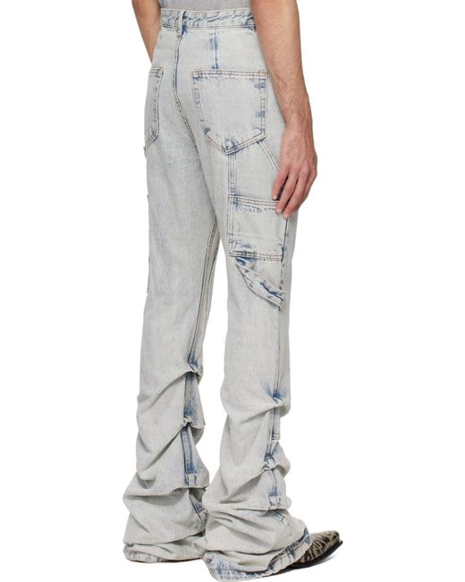 we11done White Blue Wave Jeans for men