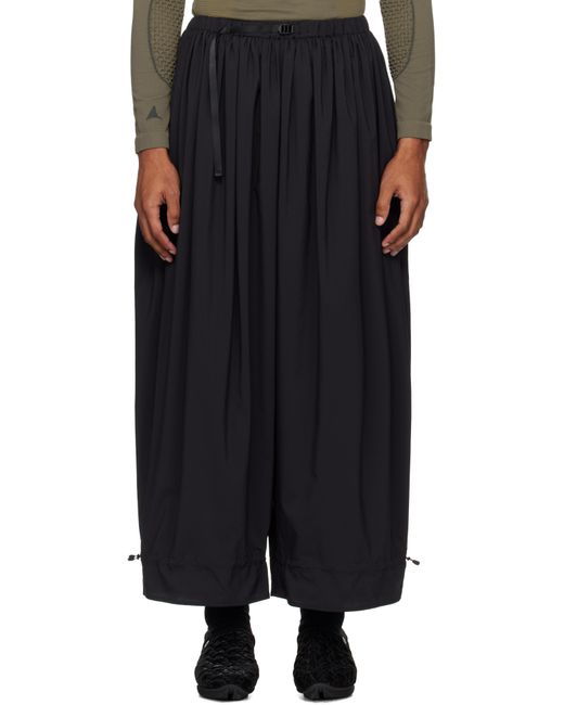Snow Peak Black Shadow Ripstop Gather Trousers for men