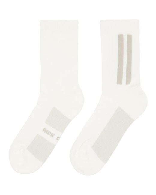Rick Owens White Off- Temple Glitter Socks for men