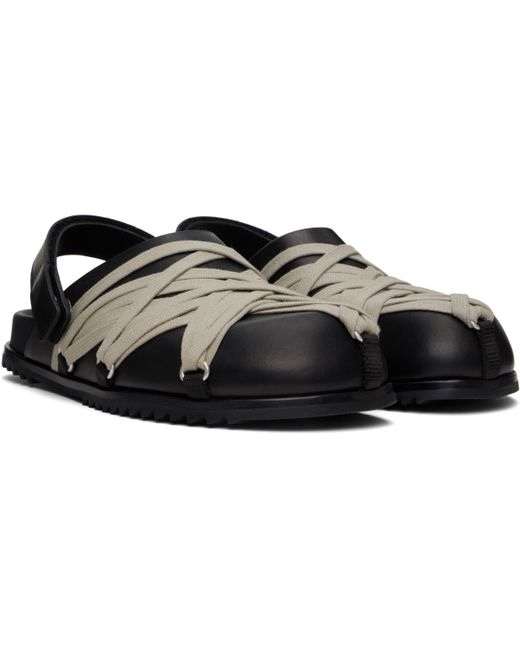 Rick Owens Black Hollywood Megalaced Granola Mules