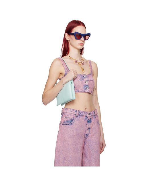 Marni Pink Paneled Denim Tank Top
