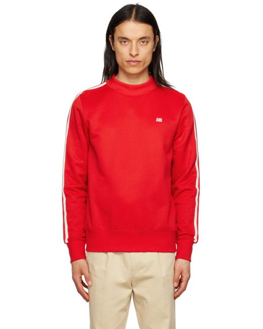 AMI Red Striped Sweatshirt for men