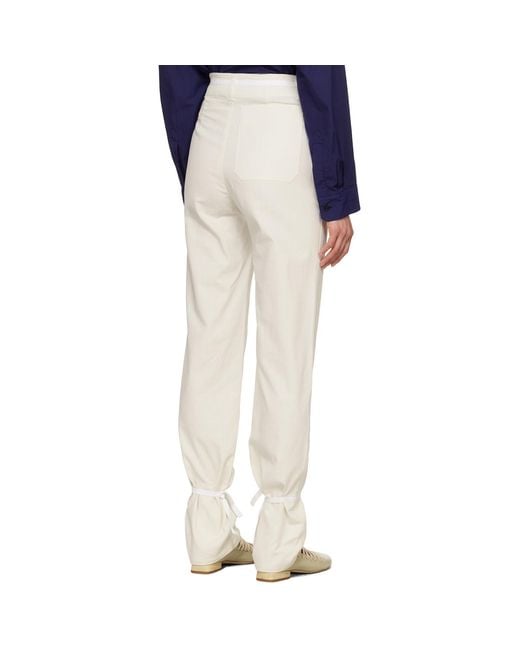 Lemaire White Straight Trousers