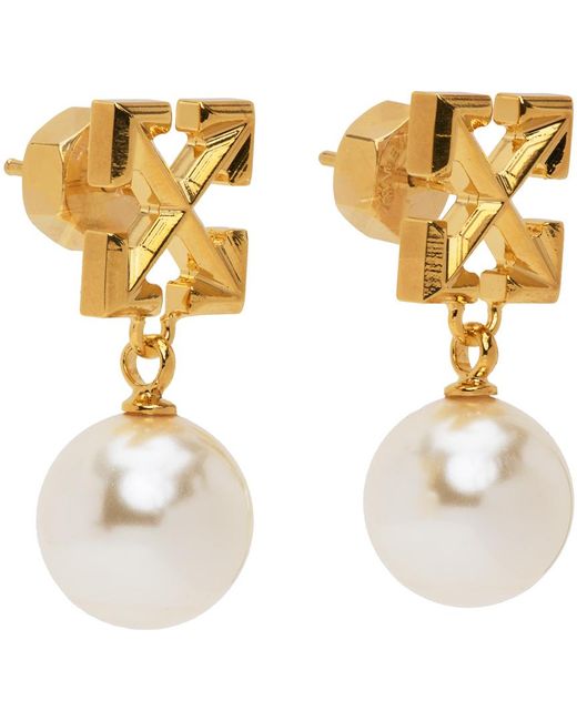 Off-White c/o Virgil Abloh Off- ゴールド フェイクパール アロー