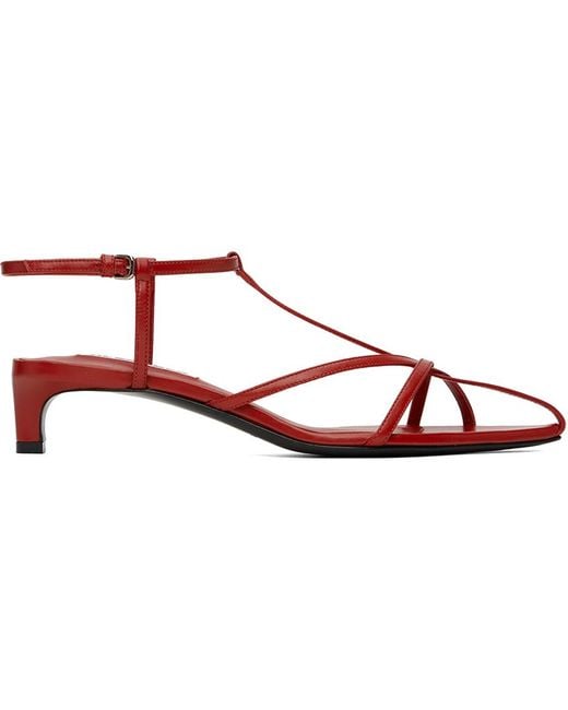 Jil Sander Black Red High Heeled Sandals