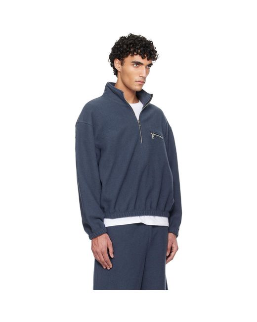 Rier Blue Fleece Sweater for men
