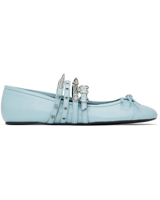 ABRA Spike Ballerina Flats ホワイト 37 ABRA White Spike Ballerina Flats ABRA