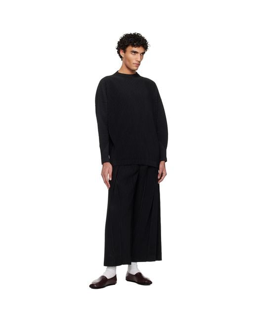 Homme Plissé Issey Miyake Black Pleats Bottoms Trousers for men