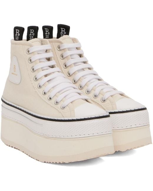 R13 Off-white Courtney Platform Sneakers