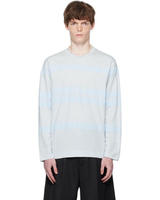 T-Shirt À Manches Longues Bleu À Motif Fleuri Imprimé Simone Rocha pour homme en coloris White