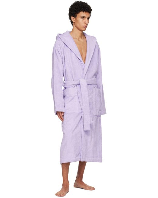 Tekla Purple Hooded Bathrobe for men