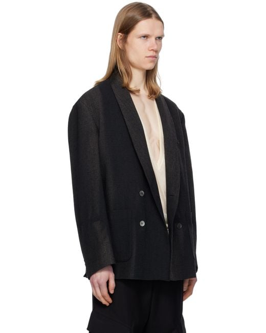 JiyongKim Black Sun-Bleached Tailored Blazer for men