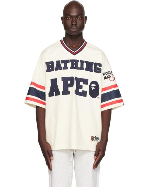 A Bathing Ape Black Off-white Appliqué T-shirt for men