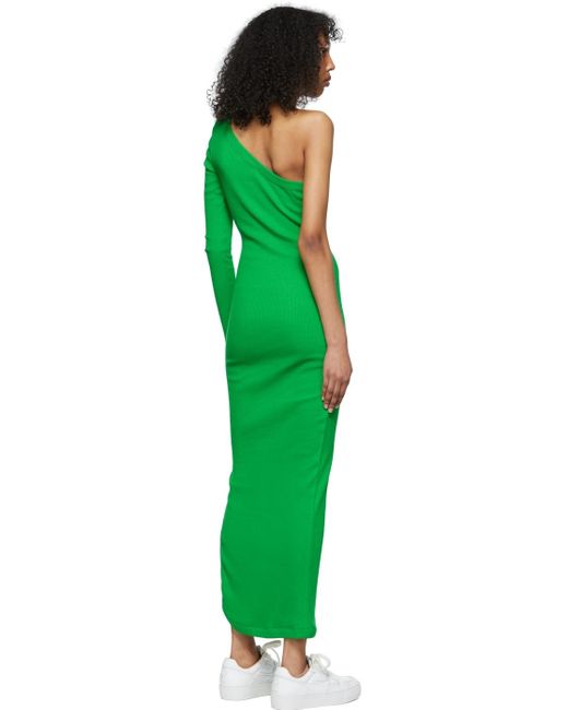 AMI Green Cotton Maxi Dress