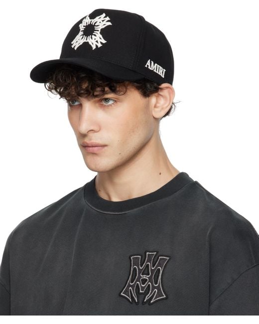 Amiri Black 'Ma' Quad Canvas Cap for men