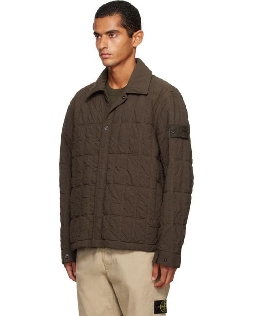 メンズ Stone Island ブラウン 4100099 Smerigliato ナイロン ジャケット Brown
