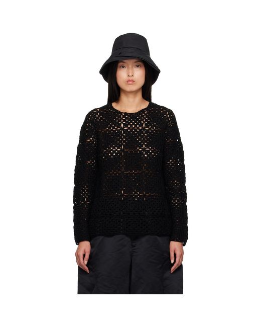 COMME DES GARÇON BLACK Black Crocheted Sweater