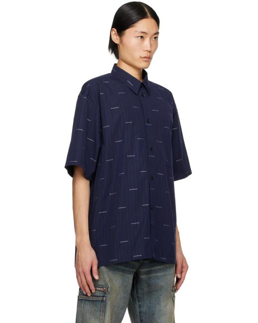 Givenchy Blue Navy Striped Shirt for men