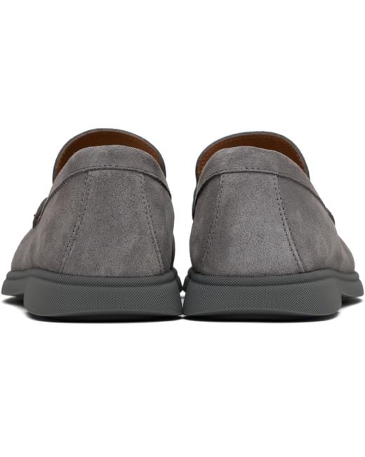 Boss Black Suede Contrast Sole Loafers for men