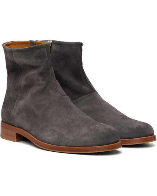 Common Projects Black Zipper Suede Boots for men
