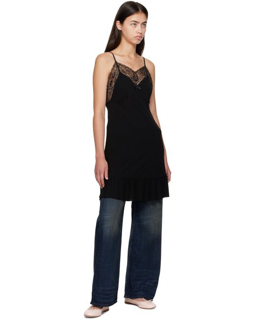 Acne ブラック ストラップ ミニワンピース Black