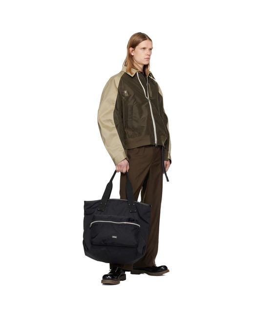 Sacai Black Suiting & Denim Trousers for men
