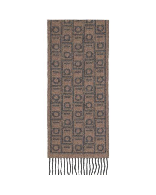 Ferragamo Gray Monogram Scarf for men
