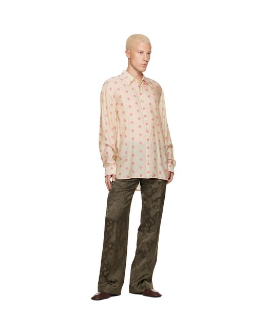Dries Van Noten Natural Off- Loose Jacquard Shirt for men