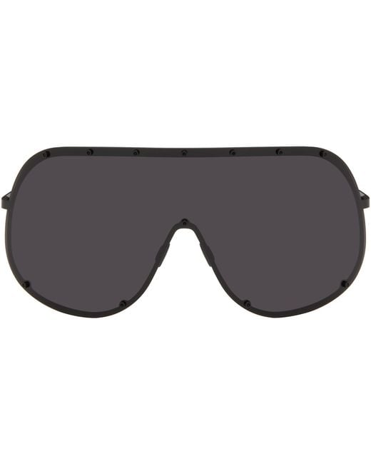 Rick Owens Black Temple Shield Sunglasses for men