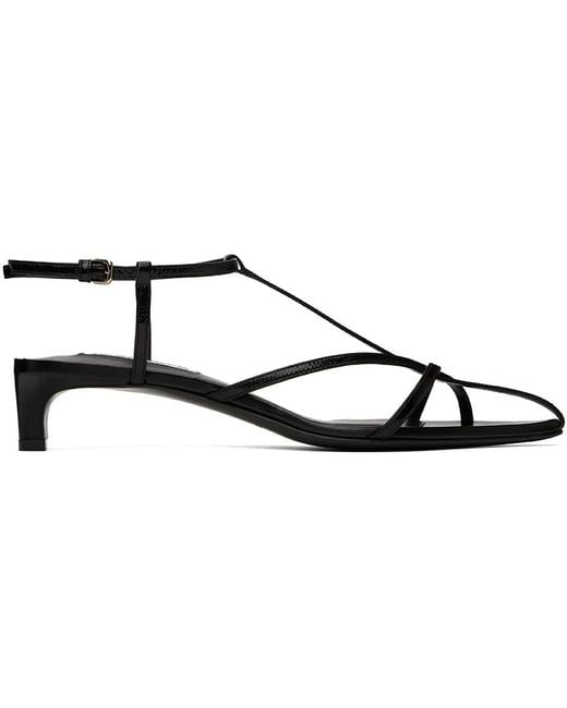 Sandales à petit talon noires Jil Sander en coloris Black