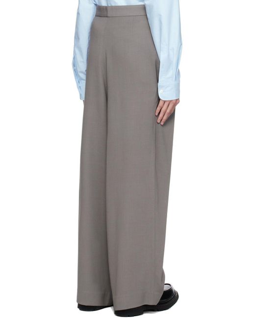 Ami Paris Gray Wideleg Trousers for Men Lyst