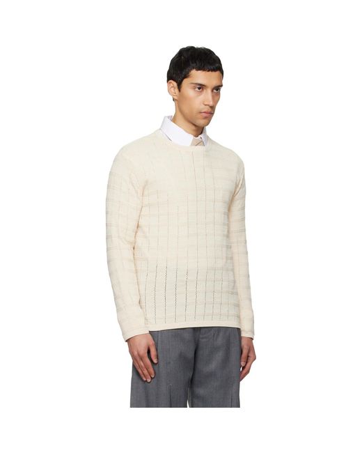 NULLUS Black Off- Cube Texture Knit Sweater for men