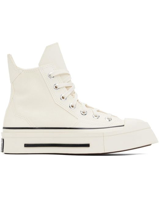 Converse White Off- Chuck 70 De Luxe Squared High Top Sneakers