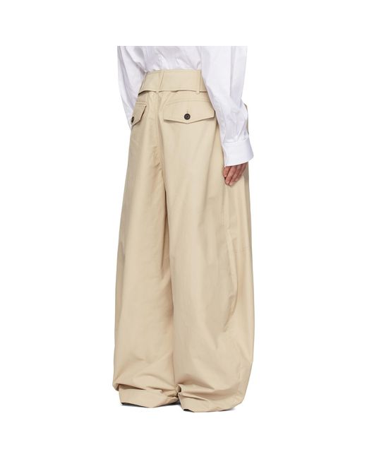 Egonlab Natural Belted Trench Trousers for men