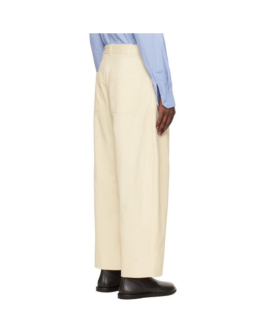 Studio Nicholson Natural Off- Sorte Trousers for men