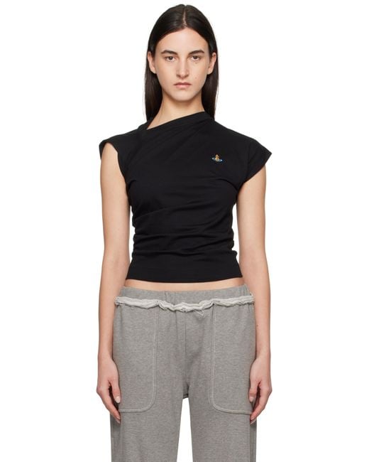 Vivienne Westwood Hebo Asymmetric Cotton T-Shirt in Black | Lyst