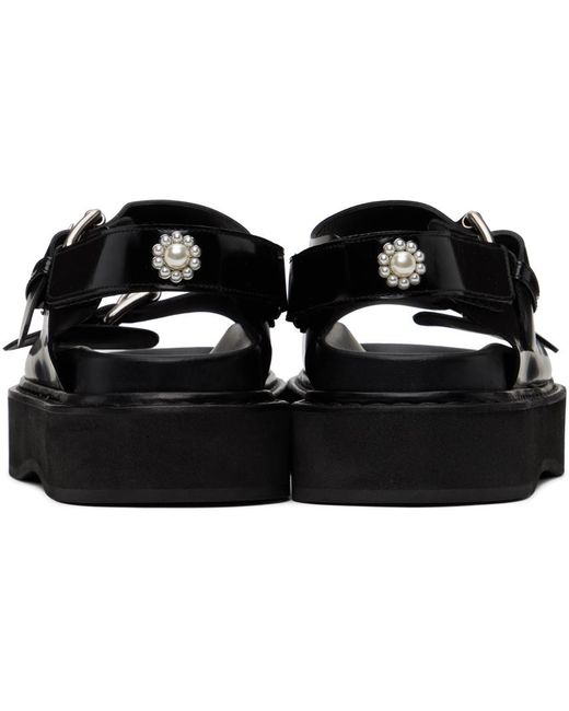 Sandales noires à plateforme et à appliqué à perles artificielles Simone Rocha pour homme en coloris Black